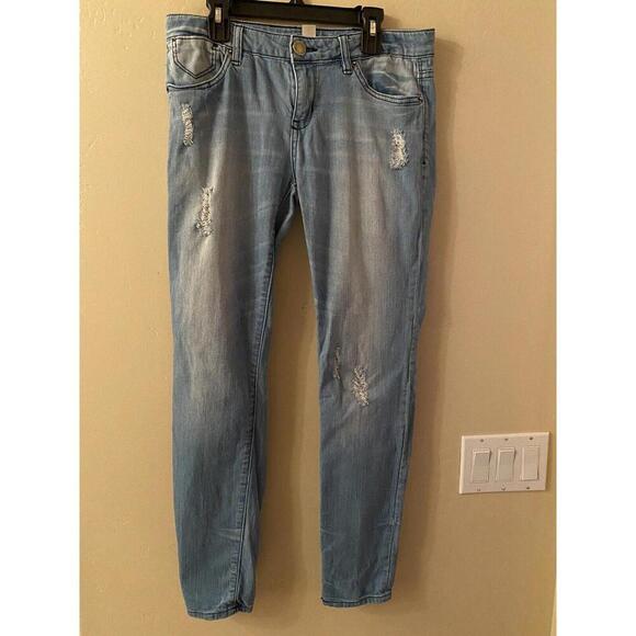 Life In Progress Jeans Women's size 28 Blue Denim Skinny Destressed Medium Wash - Picture 1 of 3